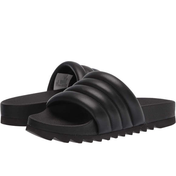 Steve Madden Padded Canny Black Slides sz 8 - Picture 6 of 16